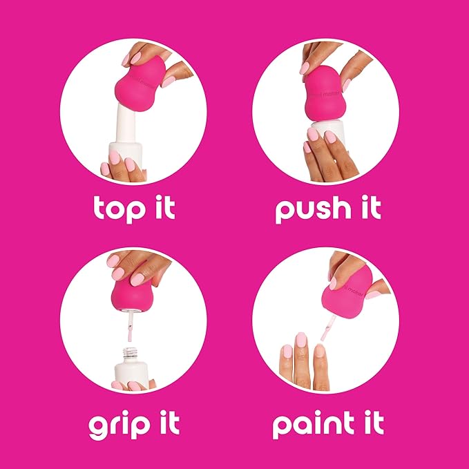Universal Nail Polish Grip for Precision Painting Perfect for DIY Manicures, Nail Artists, and Professionals - Easy to Use, Suitable for Righties and Lefties - 4 Fun Colors (blanc)