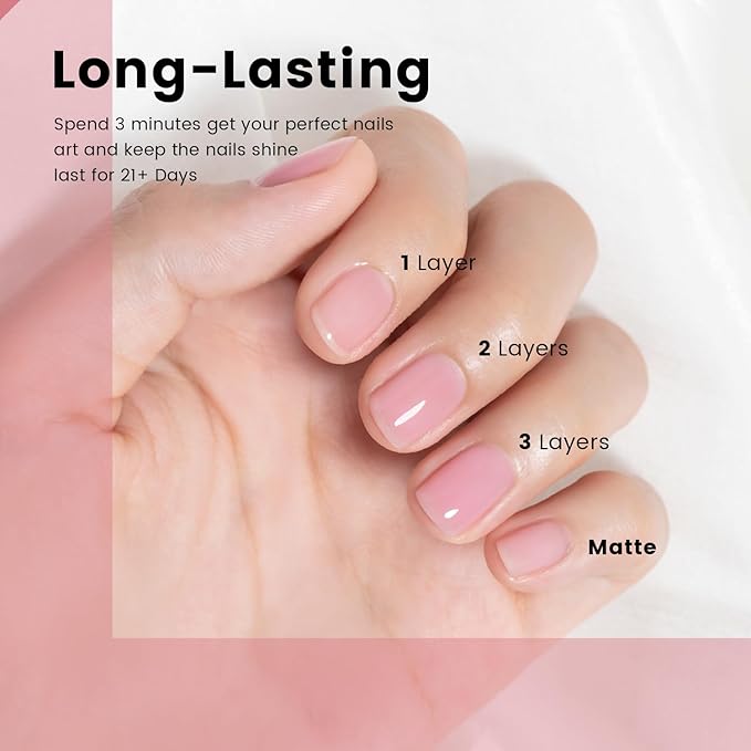 RARJSM Light Pink Rubber Base Gel Nail Polish Nude Skin Tone Rubber Base for Nails Natural Nude Color French Manicure Brush on Builder Extend Gel Soak Off Curing Requires 15ml Salon Home DIY Use