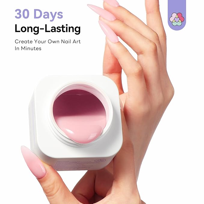SAVILAND Ultra Hard Builder Nail Gel: Sheer Pink 5-IN-1 120 g Hard Gel Builder for Nails Vitamin E Castor Oil Builder Base Extension Strengthen Thickening 30-Days Salon DIY