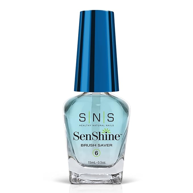 SNS Nail Polish Remover for Nail Dip Powder, SenShine Brush Saver - Maintains Soft & Clean Brushes Between Applications - Travel Size Gel Nail Polish Remover for Hardened Brush Bristles - 0.5 OZ
