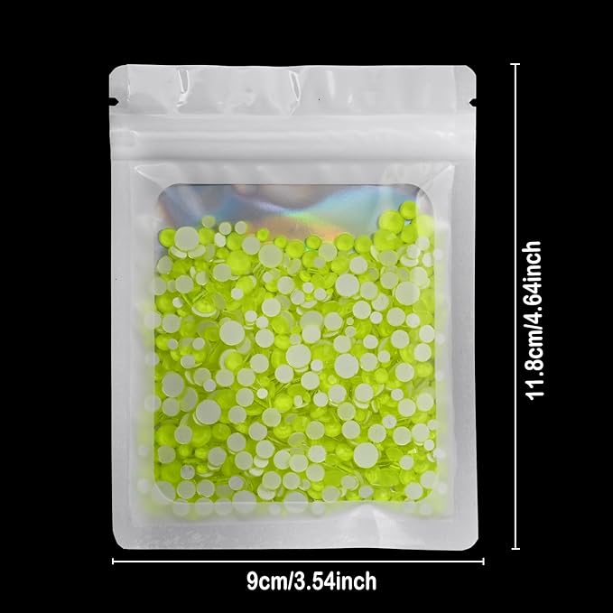 Flatback Glass Rhinestones,Bedazzler Gems Non Hotfix Crystal Rhinestones for Crafts Nail Charms Clothes Tumblers,Yellow Neon,Mixed Size,35g
