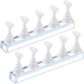 2 Sets Acrylic Nail Display Stand Nail Tip Practice Holder Magnetic Nail Practice Stand Fingernail DIY Nail Art Stand for False Nail Tip Manicure Tool Home Salon Use (White)