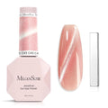 MelodySusie Jeweliver Cat Eye Gel Nail Polish, 0.5 Fl Oz Coral Pink Glitter Holographic Magnetic Nail Polish with Magnet, UV Nail Polish for Nail Art Manicure Salon DIY at Home C45