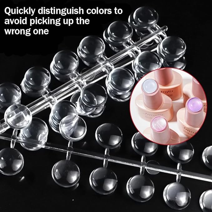 360pcs Nail Polish Swatch Dots, Nail Color Display Chart, Round False Nail Display Tips Clear with Adhesive Sticker, Color Display Tips for Nail for Nail Swatches Training Practicing Cards