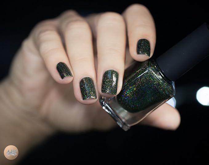 ILNP Ski Lodge - Deep Mossy Green Holographic Nail Polish