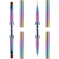 2Pcs Dual-ended UV Builder Gel Nail Brush Set Rhinestone Handle Nail Art Liner Brush Polygel Hard Gel Nail Brushes