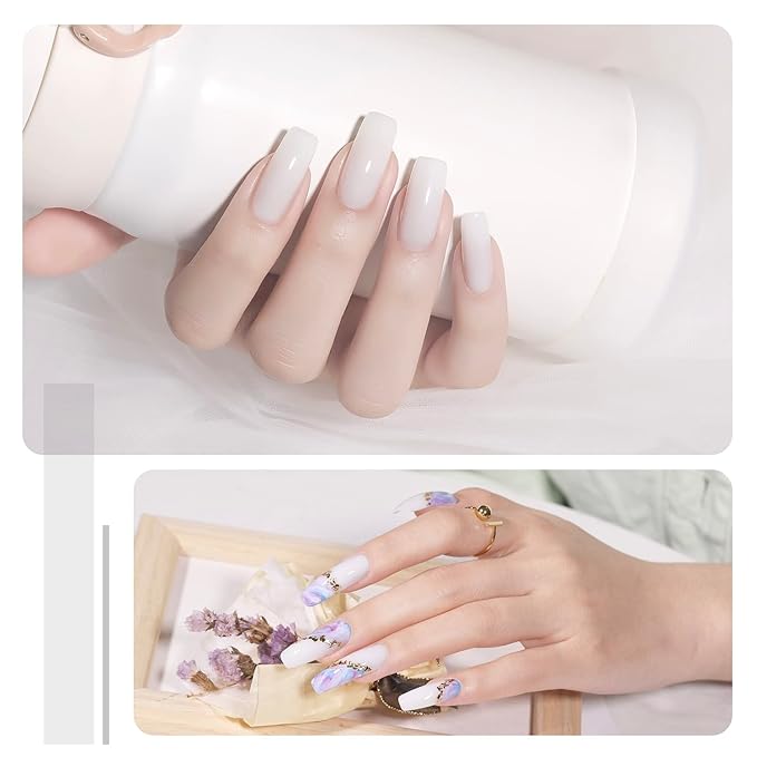 GAOY Poly Gel, 60g Nail Extension Gel, White Builder Gel Nail Enhancement Gel for Beginner & Professional Nail Art Salon DIY at Home