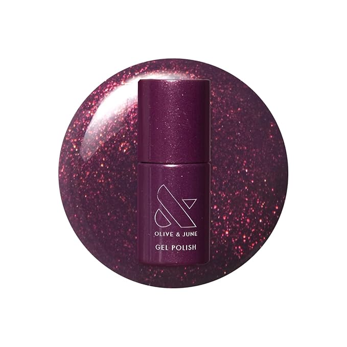 Olive & June Gel Polish | UV LED Nail Lamp Needed | Long Lasting Formula | Up to 21 Days of Wear | Damage-Free Removal | Salon-Quality Manicure, Pedicure at Home | Glitter Purple | On the Promenade
