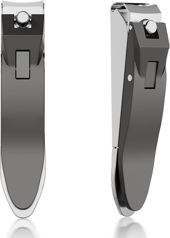 Heavy Duty Nail Clippers for Men Sharp Stainless Steel Fingernail and Toenail Cutter with Nail Catcher Precision Grooming Tool for Thick Nails Gift for Dad Husband Him