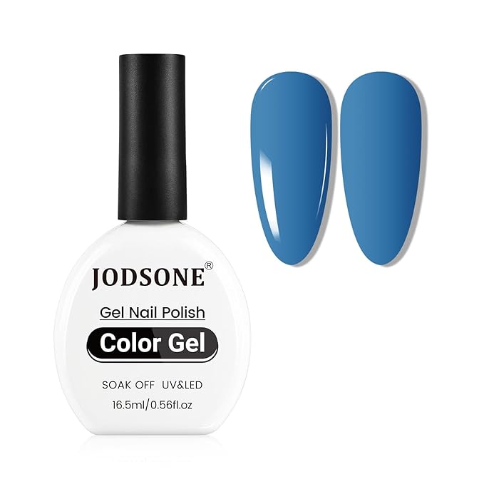 JODSONE Blue Gel Nail Polish 16.5ml Blue Gel Polish High Gloss Soak Off U V Manicure Salon DIY at Home