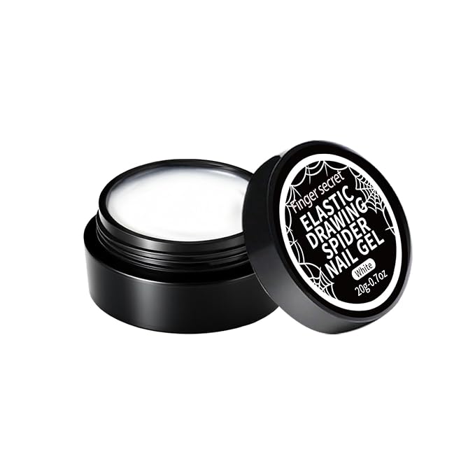 20g Elastic Drawing Spider Nail Gel Painting, GelS Paint for Nails Art Wire Drawing Nail Gel for Line with Brushes for Nail Art (-White)