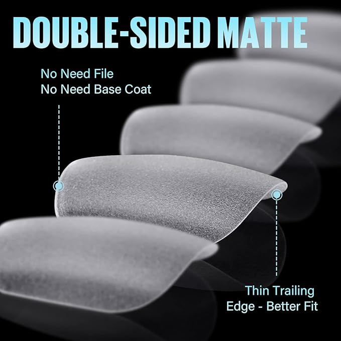 TOMICCA Extra Short Square Nail Tips, 240Pcs Acrylic Full Cover False Press on Nails Tips, 15 Sizes Pre-shaped Double-sided Matte Gel Fake nails for Extension