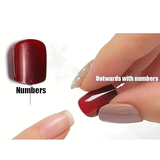 MISUD Press on Nails - Extra Long Square Glue on Nails with White French Tip, Acrylic Cherry Rhinestone Design 24 pcs