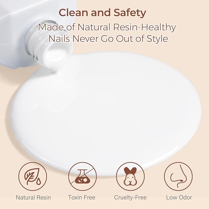 AILLSA Gel Nail Polish 15ML White Gel Nail Polish for French Gels Long Lasting Soak Off U V Gels Nails French Manicure Nail Art & Home Salon 0.51 Fl Oz