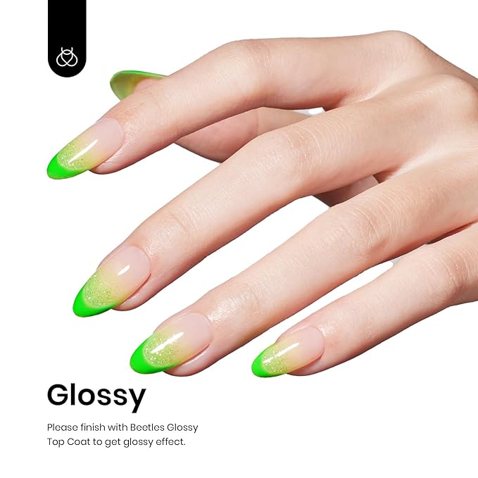 Beetles Green Gel Nail Polish, Bright Green Gel Polish Ghost Phantom for St Patricks Day Nails Art, Soak Off Uv LED Nail Lamp Manicure Salon Gift for Women 0.3Oz