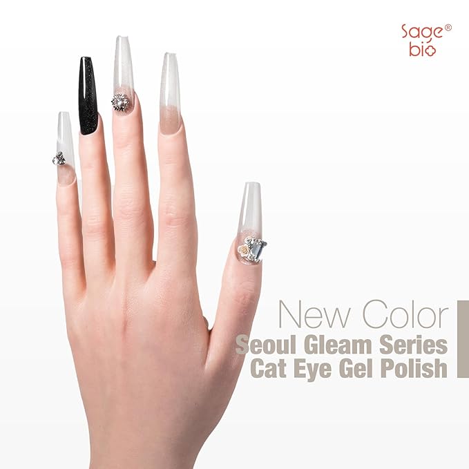 Cat Eye Gel Nail Polish 15ml Star Dust, Magnetic Gel with Shimmer Glass Bead Effect, UV LED Soak Off Nail Gel, Easy DIY Home Nail Art