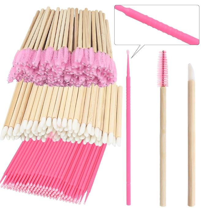300 Pack Disposable Spoolies Brushes Sets Mascara Wand Lip Brushes Cotton Swab for Eyebrow Eyelash Extension Tattoo Lipstick Applicator