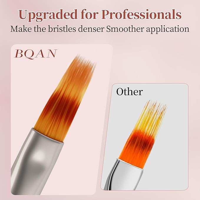 BQAN 1Pcs Nail Ombre Brush Nail Art Gradient Painting Brush With Metal Handle Gel Polish Nails Art Design Pen Salon DIY at Home