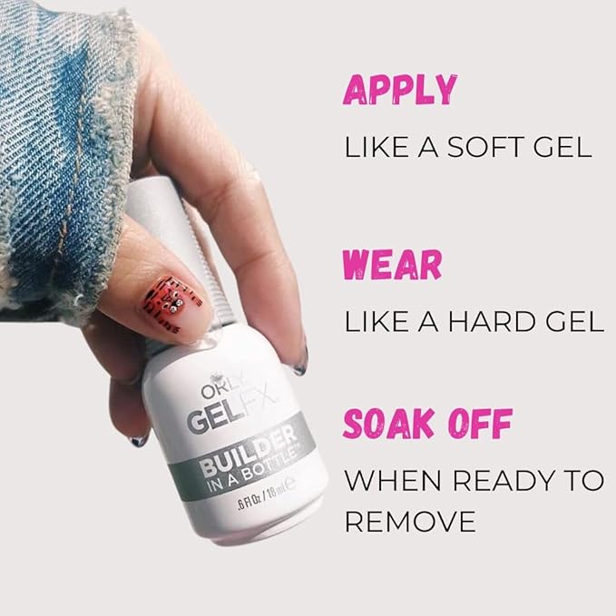 Orly Builder In A Bottle Soak-Off Sculpting Gel For Quick Nail Extension, Repair And Strengthening | Long-Lasting Builder Gel With Brush-On Application | Salon-Quality Nails At Home (18ml)