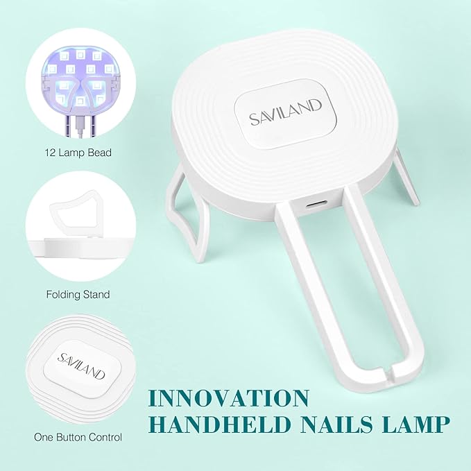 SAVILAND Gel Nail Kit with Curing Lamp: 500 pcs Stiletto Nail Tips 4 In 1 Glue Gels with Medium Stiletto Gel Nails Tip and Curing Lamp Acrylic Nails Art DIY Manicure Home Salon Gift