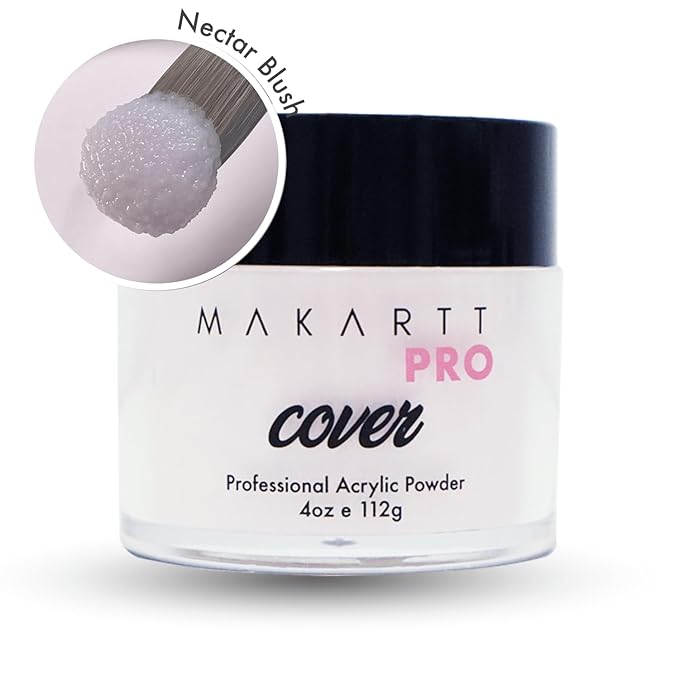 MakarttPro Acrylic Powder - 112g/4oz Nail Cover for Extension, Perfect for Professional Private Nail Technicians (Nectar Blush)