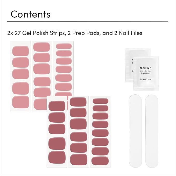 Dashing Diva Gloss Nail Strips Bundle - The Desert Neutrals Collection - Kitten & Merit - UV Free, Chip Resistant, Long Lasting Gel Stickers - Contains 2 Sets