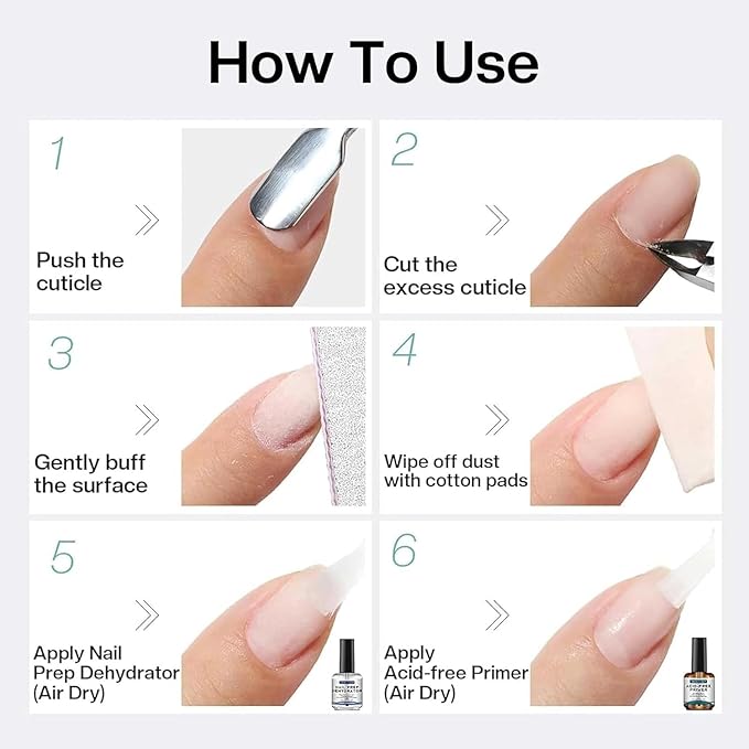 Morovan Professional Natural Nail Prep Dehydrate and Acid-Free Primer, Dehydrator for Acrylic and Gel Nail Polish, Non Acid Primer for UV Gels Fast Dry Superior Bonding Agent Gift Box Set