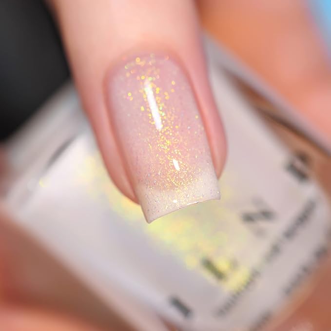 ILNP Pina Colada - Sheer White Holographic Jelly Nail Polish