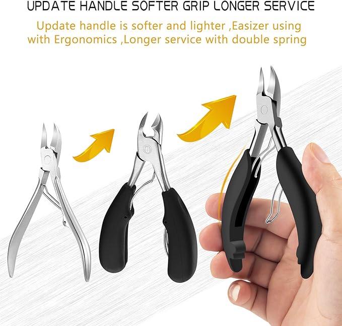 Toe Nail Clipper for Ingrown or Thick Nails- Toenails Trimmer and Professional Podiatrist Toenail Nipper for Seniors with Surgical Stainless Steel Super Sharp Blades Lighter Soft Handle