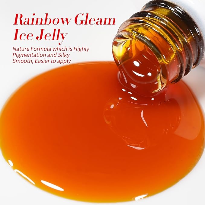 Born Pretty Neon Jelly Gel Nail Polish Polish Blood Wine Red Burgundy Brown Blue Purple Green Translucent,Spring Summer Soak Off U v LED Light Cure Nail Art Kit for Salon Manicure and DIY at Home