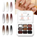 9 Colors Gradient Blooming Gel Nail Polish Palette, Aura Nail Art Kit for Blush Nails, Solid Creamy Gel for Ombre Nails, Sponge Patting Painting Gel, UV/LED Cured Nail Art Set for Beginners