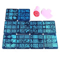 10 Pcs Nail Stamping Plates + 1 Stamper + 1 Scraper Lace Flower Animal Pattern Nail Art Stamp Stamping Template Image Plate Nail Art Stamper Scraper Nails Tool (A01-010)