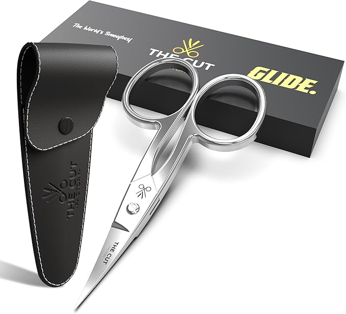 The Cut Factory- Premium Manicure Scissors Multi purpose Stainless Steel Cuticle Pedicure Beauty Grooming Kit for Nail, Eyebrow, Eyelash, Curved Blade High Carbon Steel Anti- Rust Leather Pouch