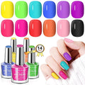 SAVILAND Quick-Dry Nail Polish Set - 12 Neon Green & Pastel Colors (0.34 oz) - Non-Gel Bright Summer Polish Kit with Base & Top Nail Coat - Bulk Nail Art Polish Essentials for Finger & Toe