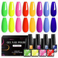 MTSSII Neon Gel Nail Polish Set, 8 Colors Hot Pink Yellow Green Blue Red Purple Spring Summer Fluorescent Gel Polish Set for Home DIY Manicure Nail Salon