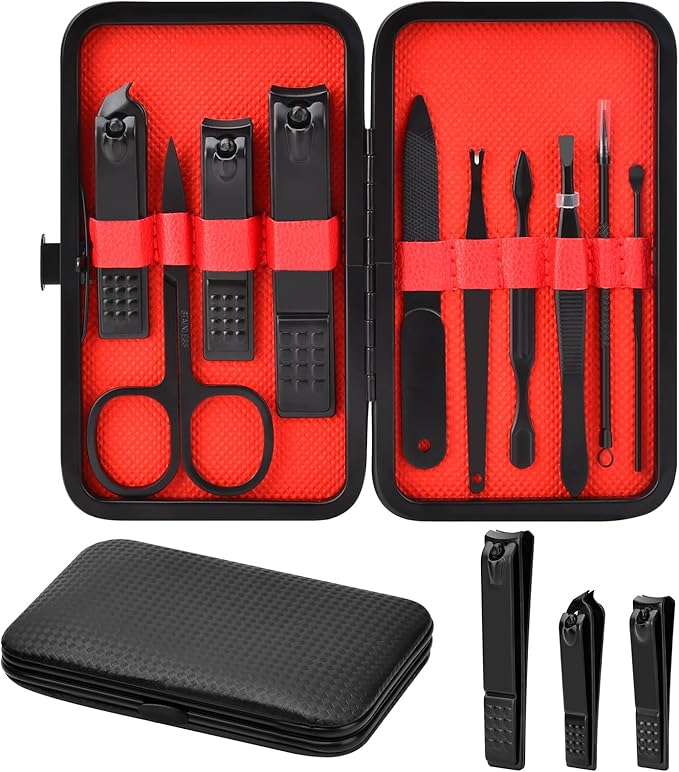 Manicure Set Gifts for Men Father's Day Gifts for Dad Professional Stainless Steel Nail Clipper Kit for Him Husband Brother Boyfriend Teen Boys for Birthday Christmas Stocking Stuffers Anniversary