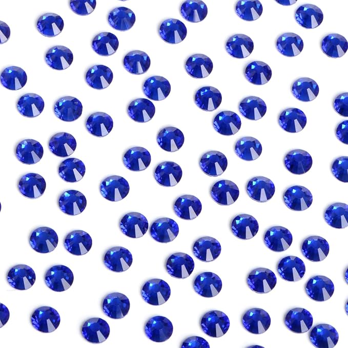 Bymitel Hotfix Crystal Rhinestones Round Gems Iron on DIY Jewelry Making Flat Back for Crafts,Sapphire, 2.8mm(SS10/2880pcs)