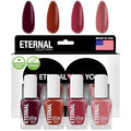 Eternal Red Nail Polish Set for Women (ROCK & ROSE) - Pink Nail Polish Set for Girls - Long Lasting & Quick Dry Fingernail Polish Kit for Home DIY Manicure & Pedicure - Made in USA, 13.5mL (Set of 4)
