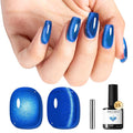 modelones Cat Eye Gel Nail Polish, Glitter Blue Magnetic Nail Polish with Magnet Soak Off U V Winter Gel Polish Shimmer Nail Art Top Coat Manicure Salon DIY