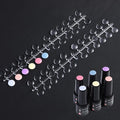 240 Pcs Nail Polish Swatch Dots Transparent Round Nail Art Polish Color Display Tips Acrylic False Nail Sample Swatches with Adhesive Sticker for Nail Polish Training Practicing Displaying