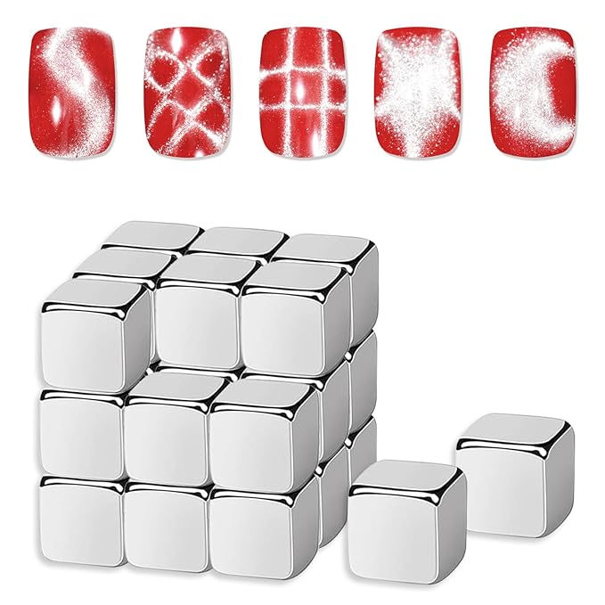 Allstarry Nail Magnets for Nail Art, 27pcs Square Magnet for Cat Eye Gel Polish Cube Magnets Block Cateye Magnet for Nails Cat Eye Magnet Tools Magnetic Nail Tool for Nail Art Salon or Home