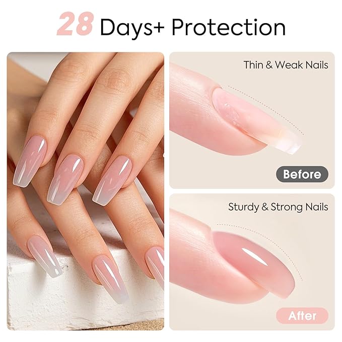 CANNI Quick Builder Nail Gel for Nails – 9ML Nude Pink Soak-Off Nail Strengthening Gel for Apex Building DIY UV LED Manicure