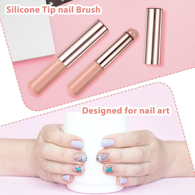 5 PCS Ombre Nail Brush, Nail Design Brushes for Gel Polish Nail Polish Brush Gradient Sponge Nail Brush Double-Head Sponge Pen Nail Art Brushes for Acrylic Nail Art Application Design Manicure Tools