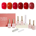 Solid Red series Gel Nail Polish Set, 15ml*6Pcs 0.5 Fl Oz ,Gift LED lights and Nail file, Tpo free Hema free,Gel Polish Kit for Salon Manicure and Nail Art DIY at Home Christmas Newyear