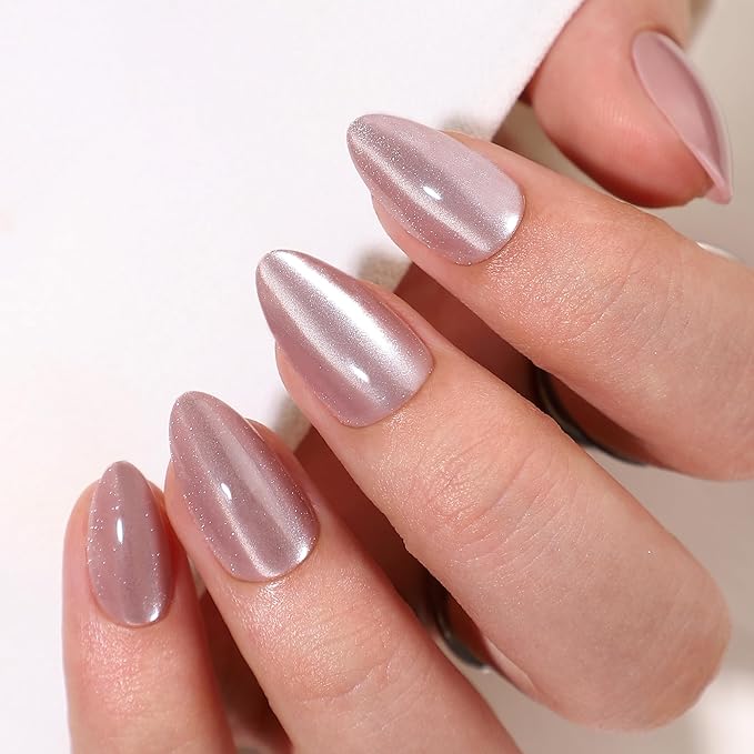 Gel Press On Nails - Short Almond False Nails, 16 Sizes - 32Pcs Reusable Soft Gel Tips Kit, Stick On Nails for Women, Stars