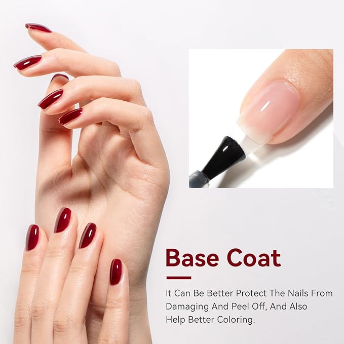 MEGIOR Gel Nail Polish TPO Free 0.5 Fl Oz Clear Foundation Gel Soak Off LED Nail Lamp Base Coat Long-Lasting DIY at Home and Nail Salon