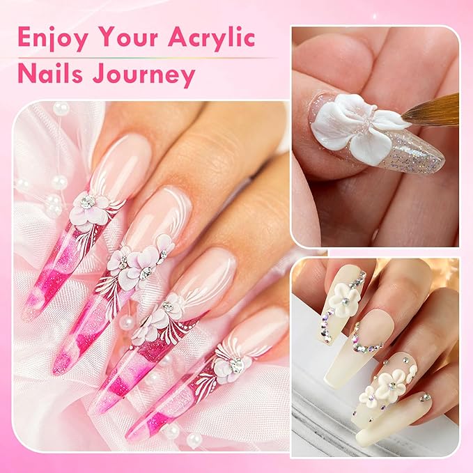 5PCS Nail Art Liner Brushes and 5PCS Acrylic Nail Brushes Set for Gel Polish Painting Art Design, Thin Long Lines, 3D Carving, Nail Extensions and Acrylic Powder Application
