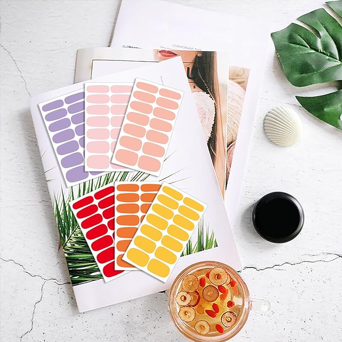 WOKOTO 12 Sheets 168 Pcs Vivid Solid Nail Stickers Full Nail Wraps, Bright Color Nail Polish Strips for Women Girls with Nail File, Self-Adhesive Gel Nail Stickers Stick On Nails Art Decals for Nails