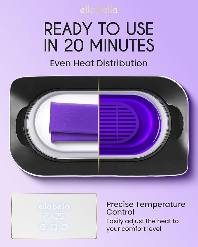 ELLA BELLA® Paraffin Wax Machine for Hand and Feet • Parafin Wax Warmer • Everything in One Kit – Paraffin Wax Refills, Mitts & Booties • Soothing Relief with Parrafin Wax • At Home Spa Experience