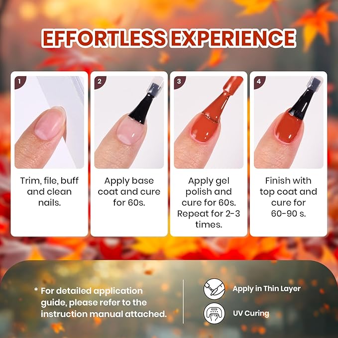 beetles Gel Polish Set - Waltz of Leaves Collection, 36 Trendy Colors Spring & Valentines Purple Green Colors Gel Polish Set With Base and Glossy Matte Glitter Top Coat Soak Off UV Led Holiday Nails